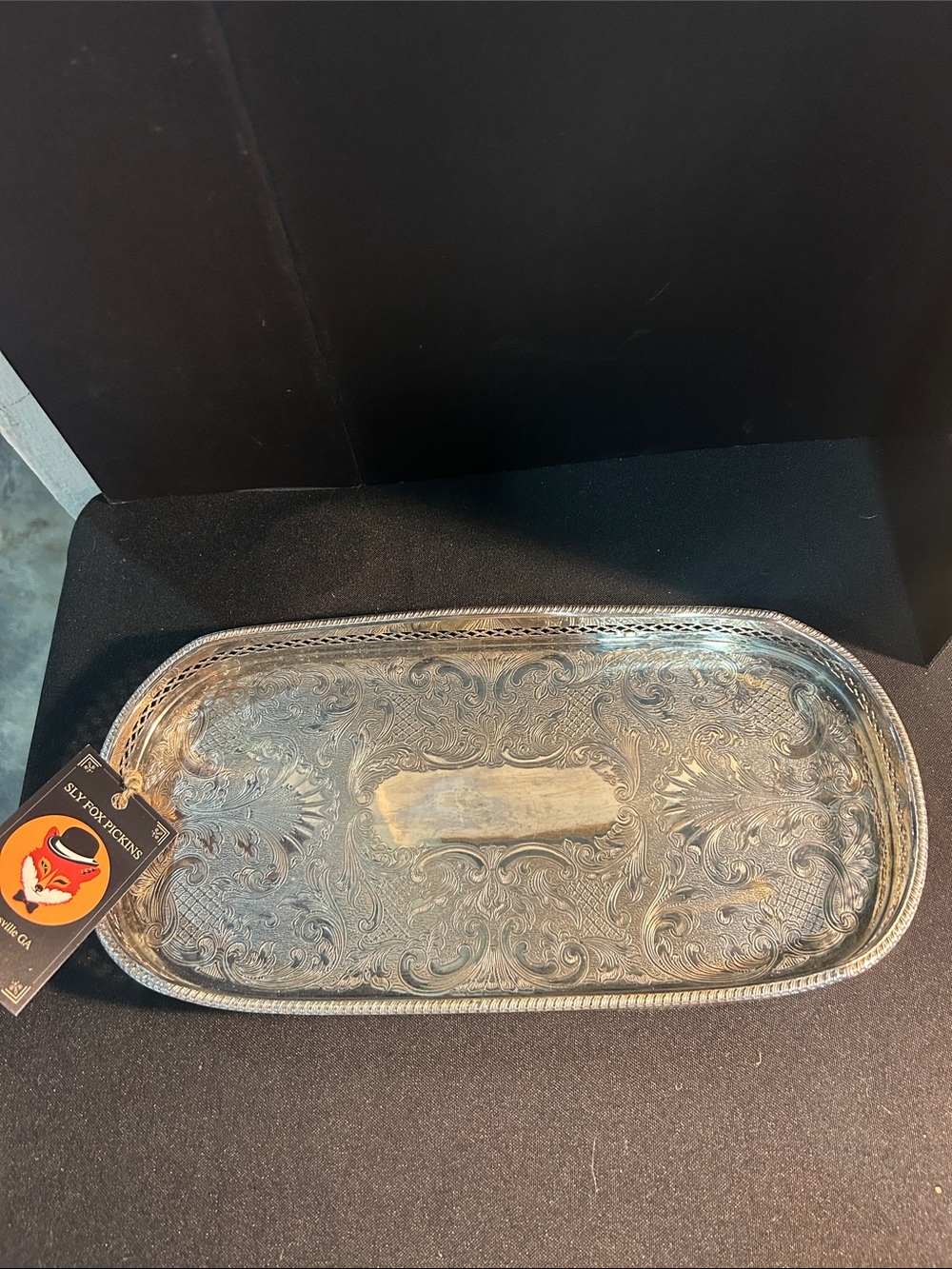 Reed and Barton English Serving Tray with Cutout Border